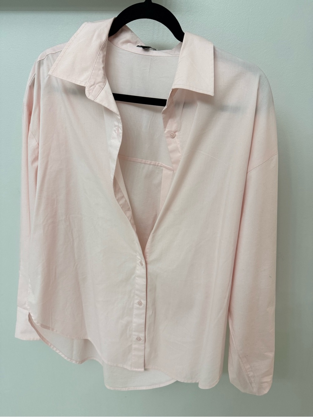 Express Pale Pink Women's Button-Down Shirt